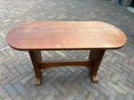 Vintage houten tafeltje, ovaal, retro uit de jaren 60, Ophalen of Verzenden
