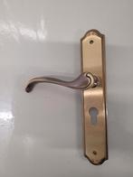 Messing deurklink met schild, Doe-het-zelf en Verbouw, Hang- en Sluitwerk, Ophalen of Verzenden, Zo goed als nieuw, Koper of Messing