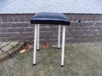 Jaren 60 krukje metaal zwarte bekleding origineel vintage, Ophalen of Verzenden, Gebruikt, Hout
