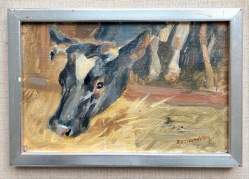 Schilderij Dirk Smorenberg Koe op Stal Loosdrecht Olieverf beschikbaar voor biedingen