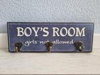Boy's room bordje, Ophalen of Verzenden, Zo goed als nieuw, Kapstokje