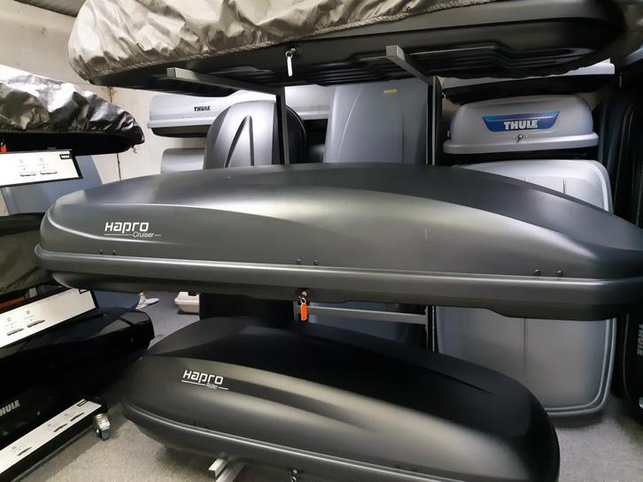 Hapro dakkoffer Cruiser 10.8 mat zwart 600 ltr., Auto diversen, Dakkoffers, Nieuw, Ophalen