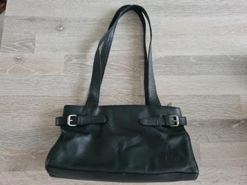 	Een zwarte zacht lederen tas met meerdere vakken Beardesign beschikbaar voor biedingen