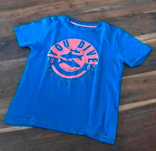 🦈 TOM TAILOR Mt 116 122 shirt blauw HAAIEN DUIKEN jongen, Kinderen en Baby's, Kinderkleding | Maat 116, Zo goed als nieuw, Jongen