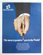 17 vintage advertenties reclames Sheaffer pennen 1958-75 pen, Verzamelen, Pennenverzamelingen, Ophalen of Verzenden, Gebruikt