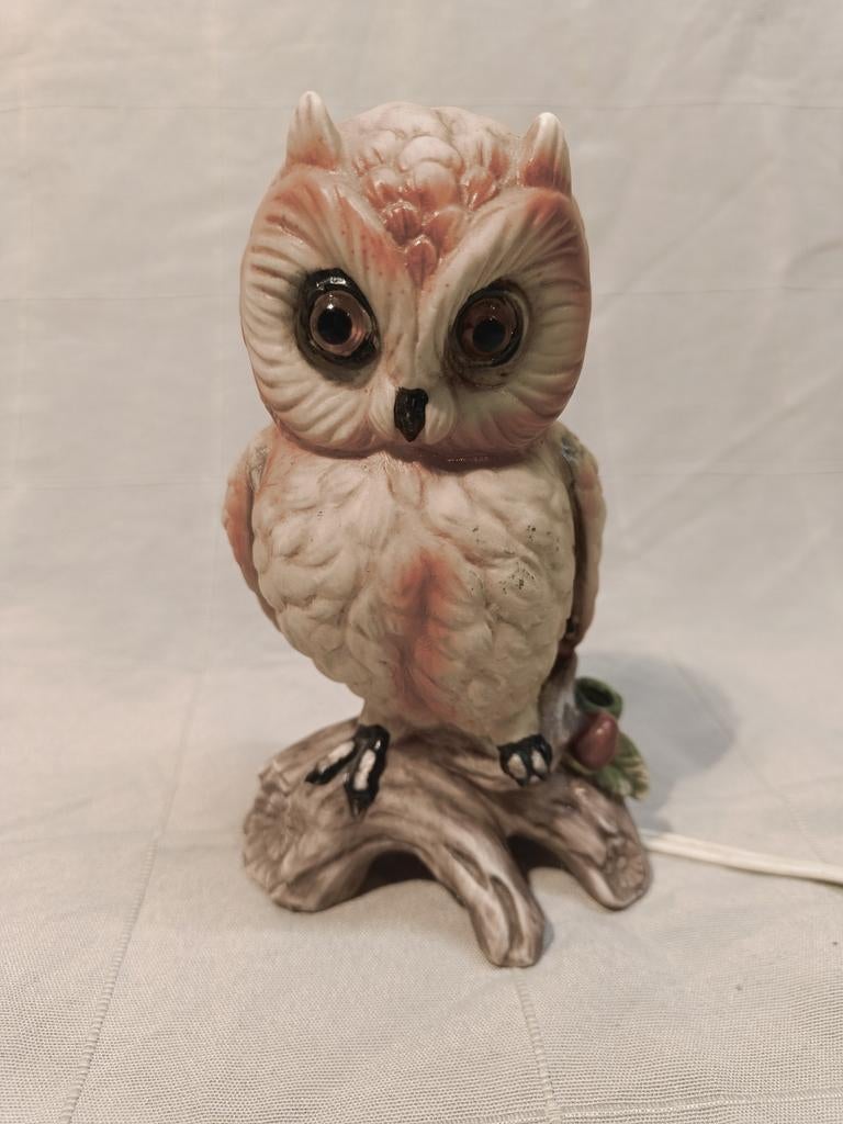 Vintage Uil Nachtlampje Biscuit Porselein, Antiek en Kunst, Antiek | Lampen, Ophalen of Verzenden