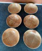 Zes retro houten kommen, Ophalen of Verzenden, Huis en Inrichting