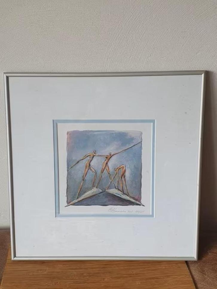 Zeefdruk Corrie Ammerlaan Samenspel, Antiek en Kunst, Kunst | Litho's en Zeefdrukken, Ophalen