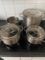 Demeyere Resto 4-delige Pannenset, alle warmtebronnen, Huis en Inrichting, Keuken | Potten en Pannen, Gebruikt, Inductieplaat