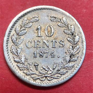 10 cent 1874. Zfr. beschikbaar voor biedingen