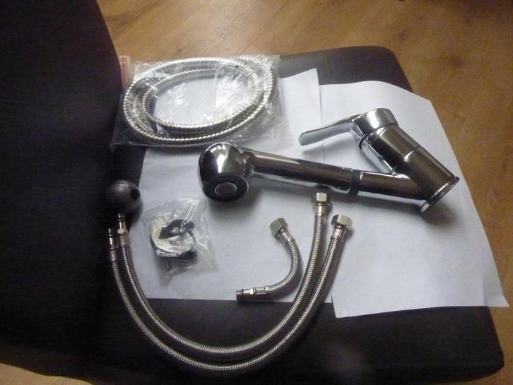 eengreepsmengkraan keuken met uittrekbare sproeier nieuw, Doe-het-zelf en Verbouw, Sanitair, Nieuw, Kraan, Chroom, Ophalen