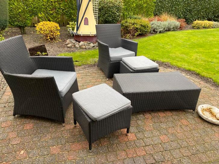 Pr design tuinset, Tuin en Terras, Tuinsets en Loungesets, Zo goed als nieuw, Tuinset, Wicker, 4 zitplaatsen, Stoel, Ophalen
