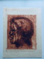 Frans Bosen - linoleum ets - Studie - ca 1925-1935, Antiek en Kunst, Kunst | Etsen en Gravures, Ophalen of Verzenden
