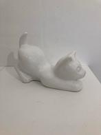 Wit Keramisch Kattenbeeld, Ophalen of Verzenden, Gebruikt, Dier