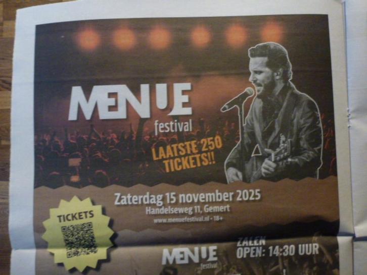 ticket voor MENU festival in Time Out a.s. zaterdag 15 nov., Tickets en Kaartjes, Evenementen en Festivals, Eén persoon