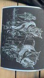 Kras tekening/ schilderij paarden, Ophalen of Verzenden, Nieuw, Knutselwerk