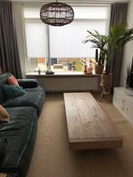 Robuuste eiken salontafel, merk Alle Pilat, 70x200x27 cm hg., Ophalen, Eikenhout, 50 tot 100 cm, Zo goed als nieuw