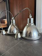 Unieke RVS hanglampen industrieel, Ophalen of Verzenden, Zo goed als nieuw, Glas, Minder dan 50 cm