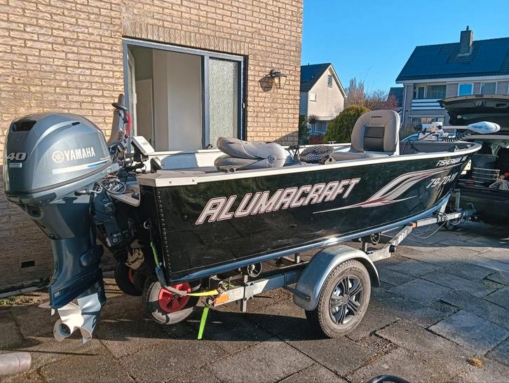 Alumacraft Fisherman 145 + 40pk Yamaha, Watersport en Boten, Motorboten en Motorjachten, Gebruikt, Aluminium, Tot 6 meter, Benzine