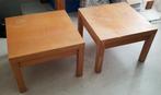 Twee blond-houten Ikea bijzettafeltjes, 55x55x40cm, Gebruikt, 55 tot 75 cm, Hout, Ophalen