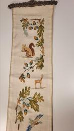 Schellenkoord geborduurd vintage herfst bos dieren, Ophalen of Verzenden, Zo goed als nieuw, Rechthoek