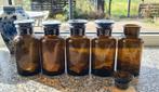 5 Nieuwe Bruine Apothekerspotten van Glas, Ophalen of Verzenden, Nieuw