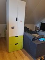 Witte kledingkast met groene lades, Huis en Inrichting, Ophalen, Gebruikt, 50 tot 100 cm, 150 tot 200 cm