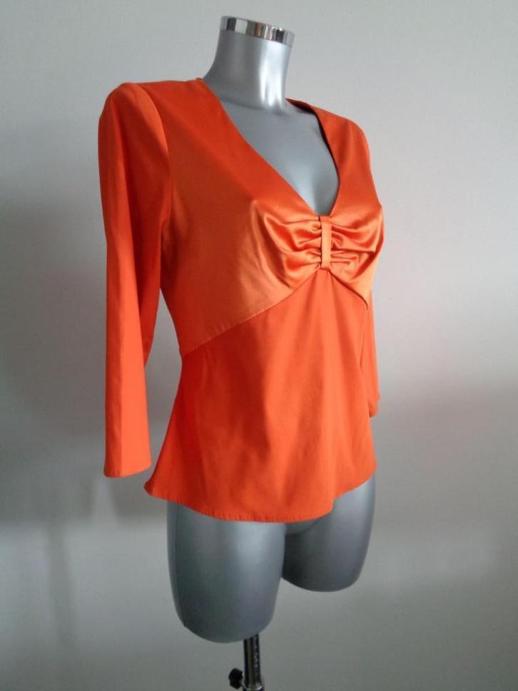 Duurzame mode blouse - designer Monique Collignon NIEUW, Kleding | Dames, Blouses en Tunieken, Nieuw, Oranje, Ophalen of Verzenden
