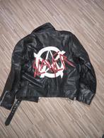 Slayer - leren jack met logo, Verzamelen, Muziek, Artiesten en Beroemdheden, Gebruikt, Kleding, Verzenden