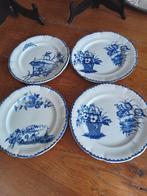 4 FRANSE terre de fer bordjes verschillende motieven, Antiek en Kunst, Antiek | Servies los, Ophalen of Verzenden