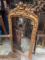 Antieke spiegel met verweerd glas, Ophalen of Verzenden, Rechthoekig