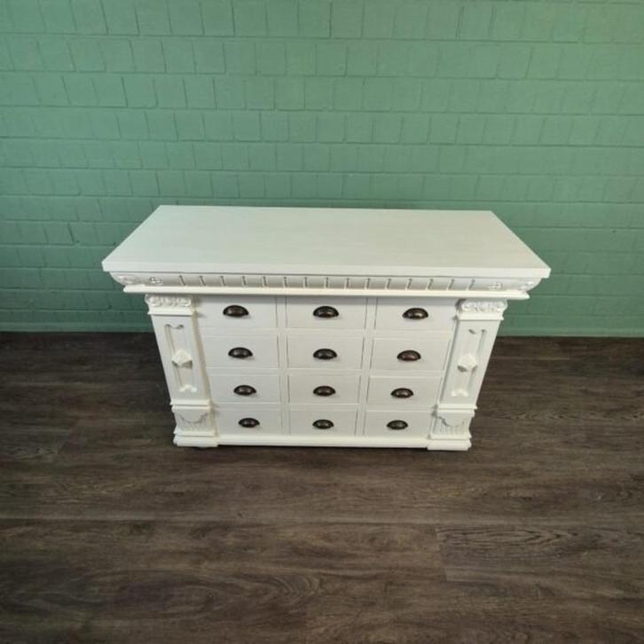 Apothekerskast Ladenkast Anna Teak 1,25 m Art. Nr.: 27248E, Huis en Inrichting, Kasten | Ladekasten, Nieuw, Minder dan 100 cm
