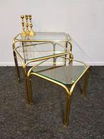 Nesting tables messing bijzetttafeltjes mimiset Hollywood, Antiek en Kunst, Antiek | Meubels | Tafels, Ophalen