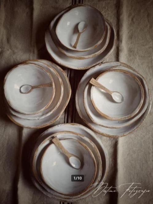 Handgemaakt Knock on Wood servies, Antiek en Kunst, Kunst | Overige Kunst, Ophalen of Verzenden