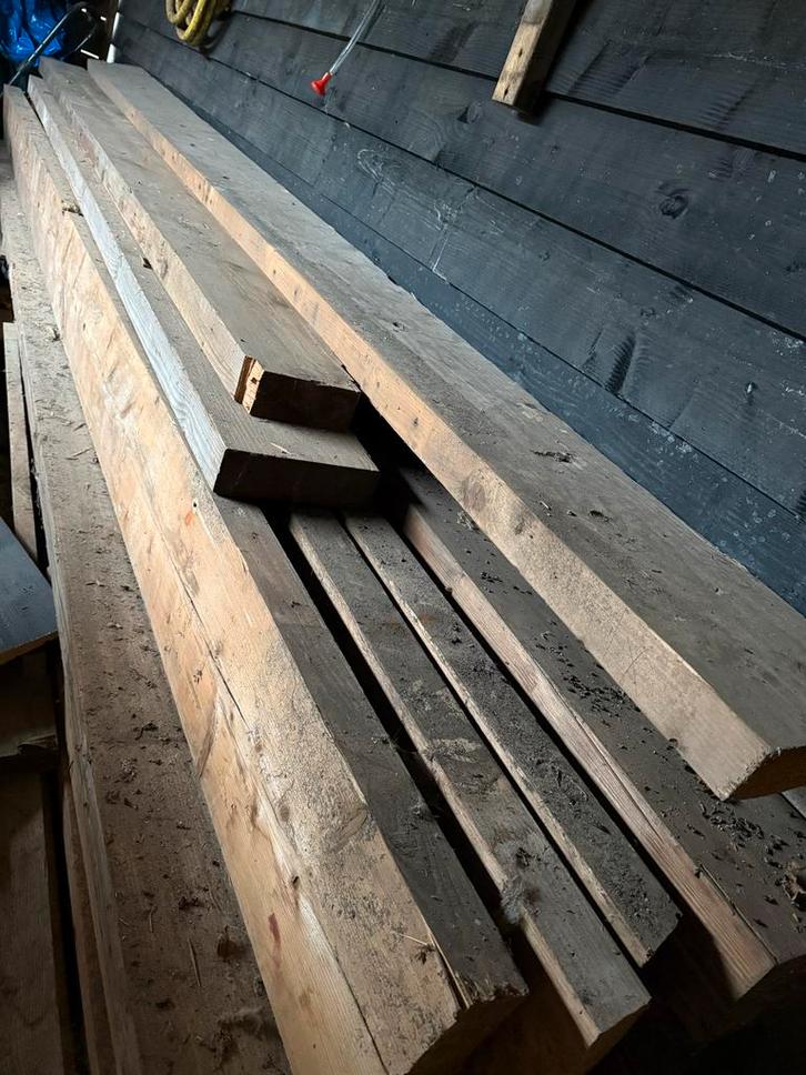 Balken en steigerplanken, Doe-het-zelf en Verbouw, Hout en Planken, Gebruikt, Balk, Steigerhout, 300 cm of meer, 50 mm of meer