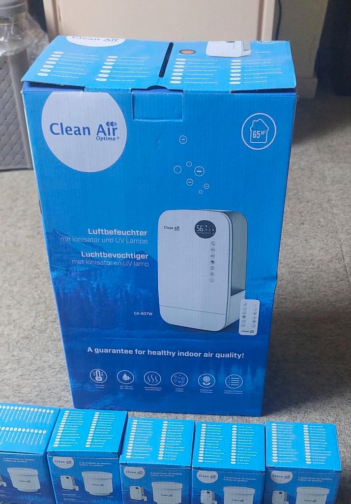 Nieuwe Clean air luchtbevochtiger 607 W met 5 filters, Witgoed en Apparatuur, Luchtbehandelingsapparatuur, Nieuw, Luchtbevochtiger