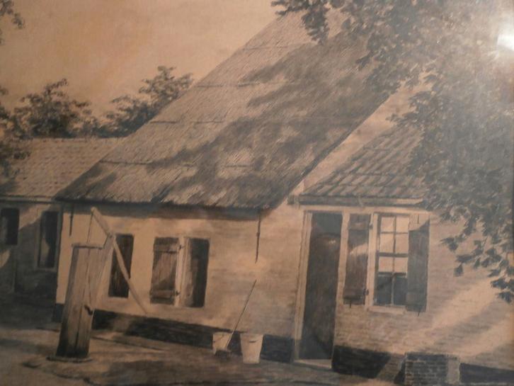 VLAARDINGEN ?? Litho van een Boerderij,  KORNAAT, Antiek en Kunst, Kunst | Schilderijen | Klassiek, Ophalen of Verzenden