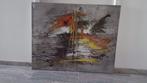 Abstract Olieverf Schilderij op Canvas 80 x 100 cm. "Lines", Ophalen