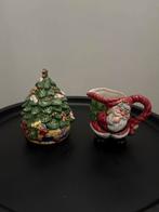 Fitz and Floyd kerst roomkan en suikerpot vintage, Ophalen of Verzenden