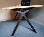 Eettafel Industrieel massief eiken diverse onderstellen, 100 tot 150 cm, Ophalen of Verzenden, Eikenhout, Industrieel