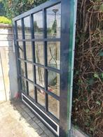 Oude schuifdeuren met glas en roeden, Ophalen, Gebruikt, 160 cm of meer