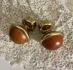 Franse gordijnroede houder messing / kersenhout, Antiek en Kunst, Ophalen of Verzenden