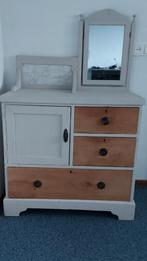 Antieke Grenen Commode Kaptafel met Spiegel & Marmer, Huis en Inrichting, Kasten | Dressoirs, Ophalen