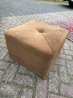 Ribstof Poef / Voetenbank, Ophalen, Gebruikt, Vierkant, Stof