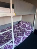 Stapelbed lichtgrijs + matras, Ophalen, 90 cm, Eenpersoons, Wit