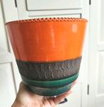 Vintage bloempot oranje diameter 18, Tuin en Terras, Bloempotten, Rond, Ophalen of Verzenden, Zo goed als nieuw, Minder dan 25 cm