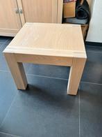 Massief eiken bijzettafel, whitewash 57x59x45 cm, Ophalen, Zo goed als nieuw, Vierkant, Hout