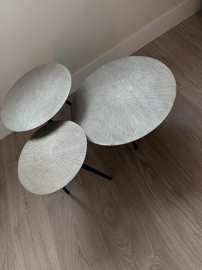 Richmond Vittorio Salontafel Set, Huis en Inrichting, Tafels | Salontafels, Rond, Zo goed als nieuw, Metaal, Minder dan 50 cm