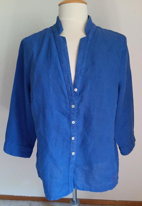 Belluna blouse linnen M, Kleding | Dames, Blouses en Tunieken, Zo goed als nieuw, Maat 38/40 (M), Blauw, Ophalen of Verzenden