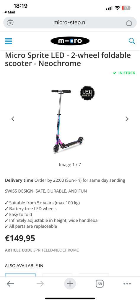 Micro Inklapbare Step - Perfect voor Onderweg!, Fietsen en Brommers, Steps, Zo goed als nieuw, Gewone step, Ophalen of Verzenden